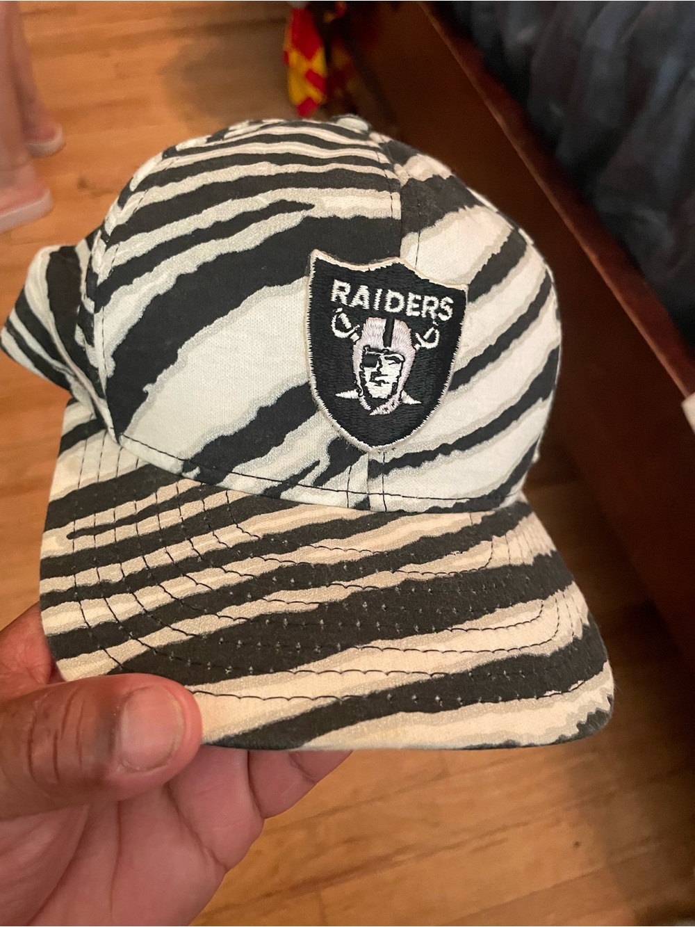 Zephyr Kids Raiders Zebra-Print Cap - Black & White